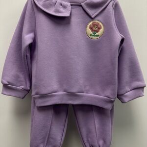 Purple Toddler Sweatshirt and Pants Set